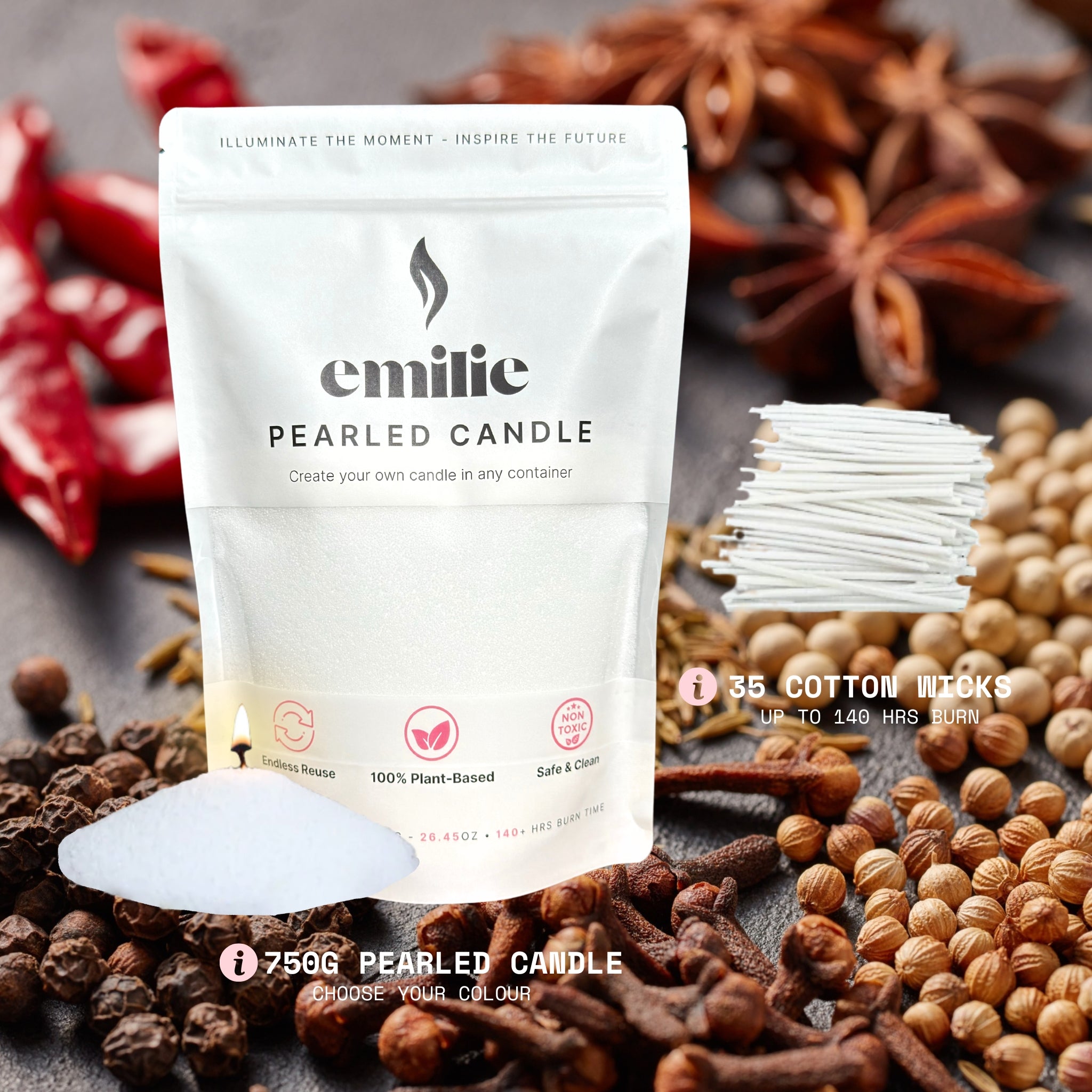 Winter Spices Scented Pearled Candle