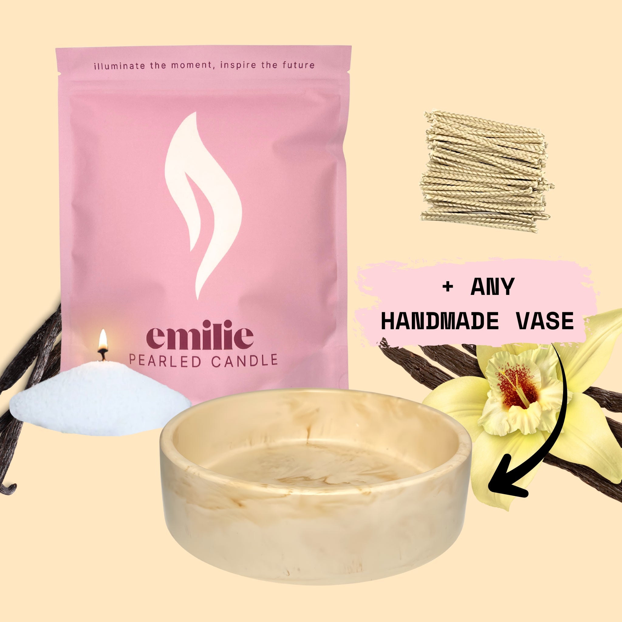 ¡NUEVA! Vela Perlada Emilie - Aromatizada // 750g