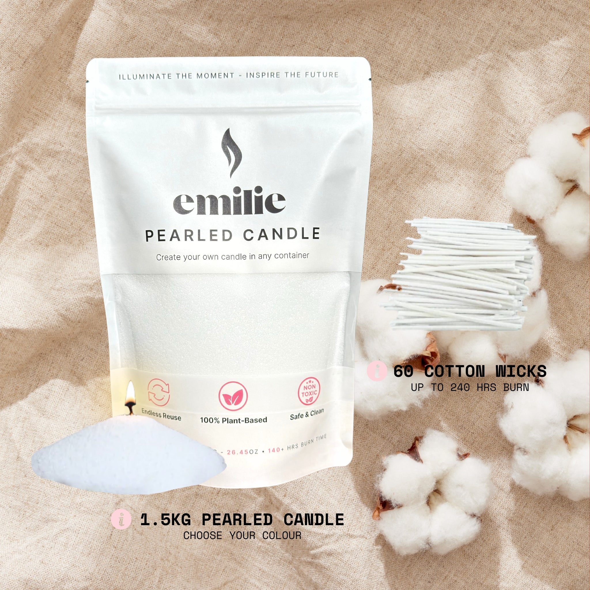 Fresh Linen Scented Pearled Candle