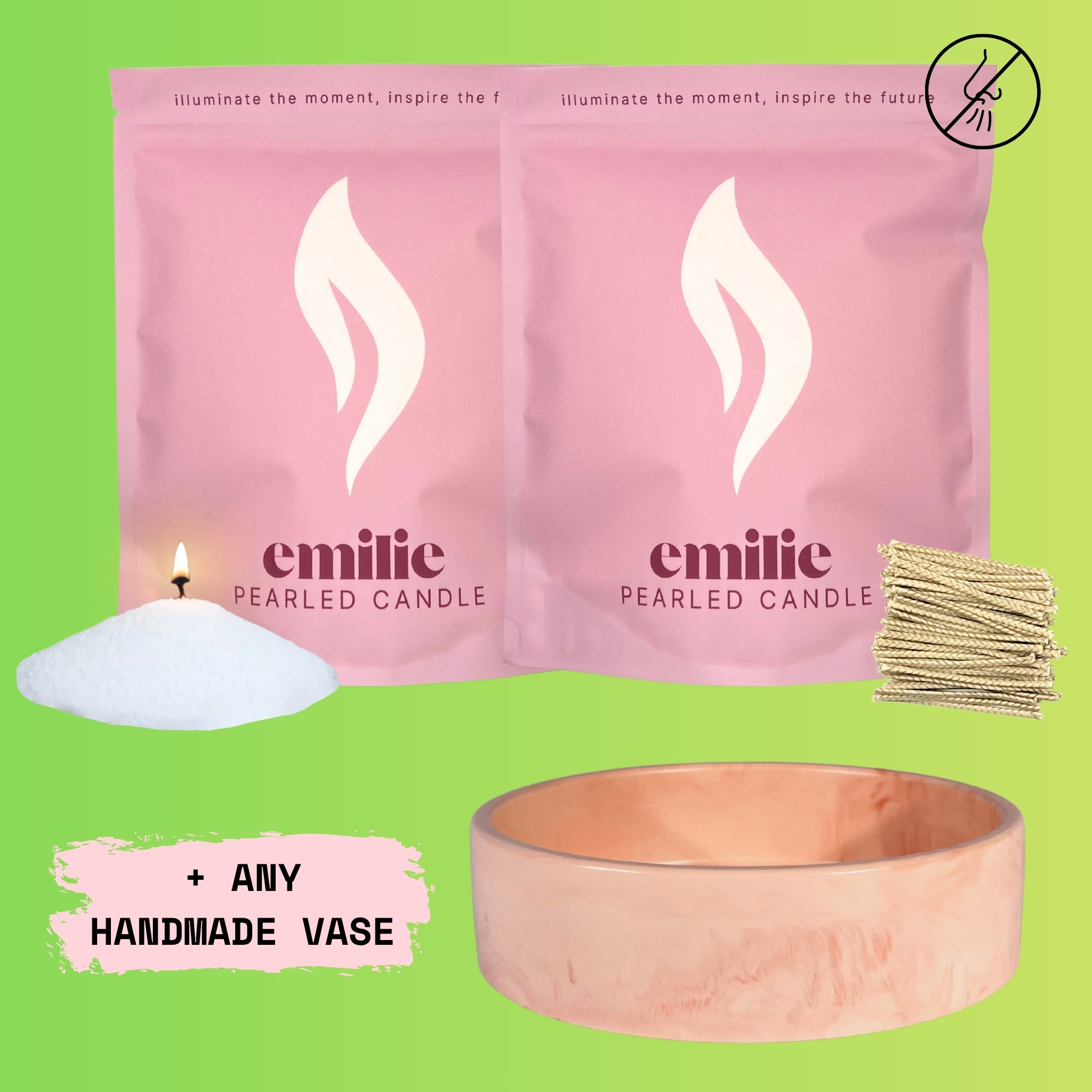 Unscented 1kg + 1kg of Your Choice Pearled Candles + Emilie Bol Lumière