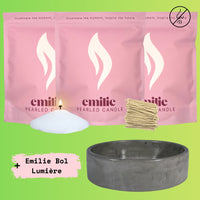 Unscented 1kg + 2x 1kg of Your Choice Pearled Candles + Emilie Bol Lumière