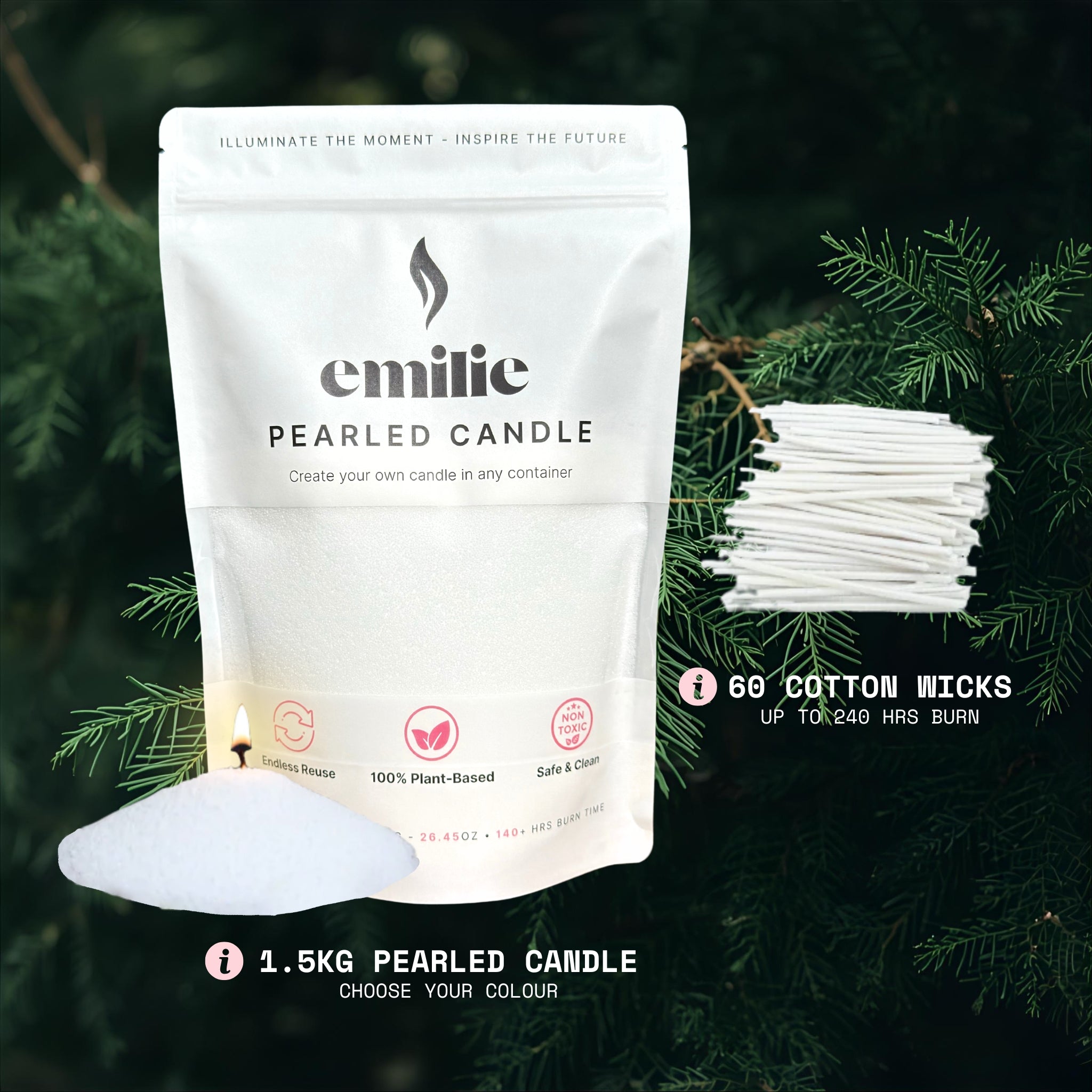 Cedarwood Scented Pearled Candle
