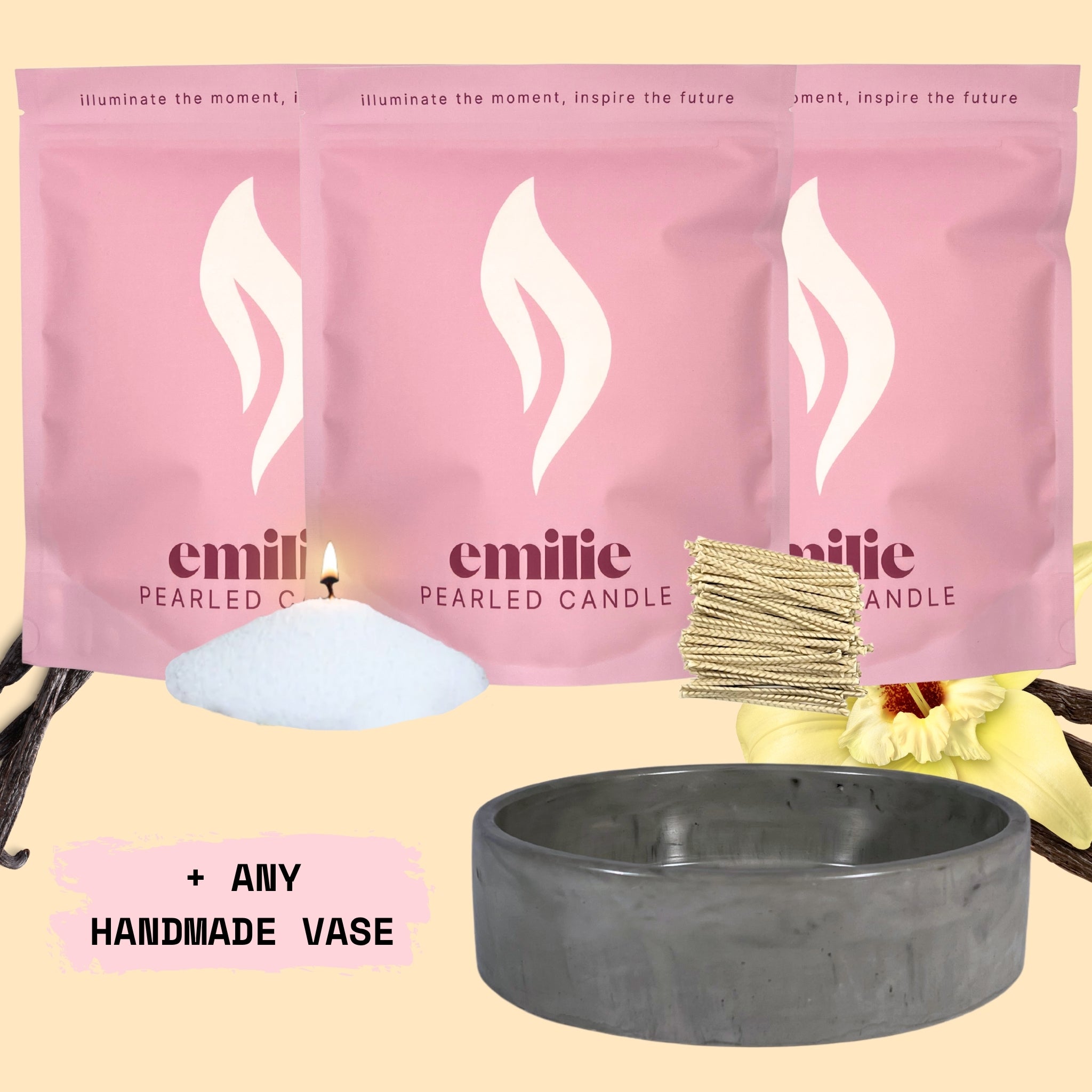 NOUVEAU ! Bougie perlée Emilie - Parfumée // 750g