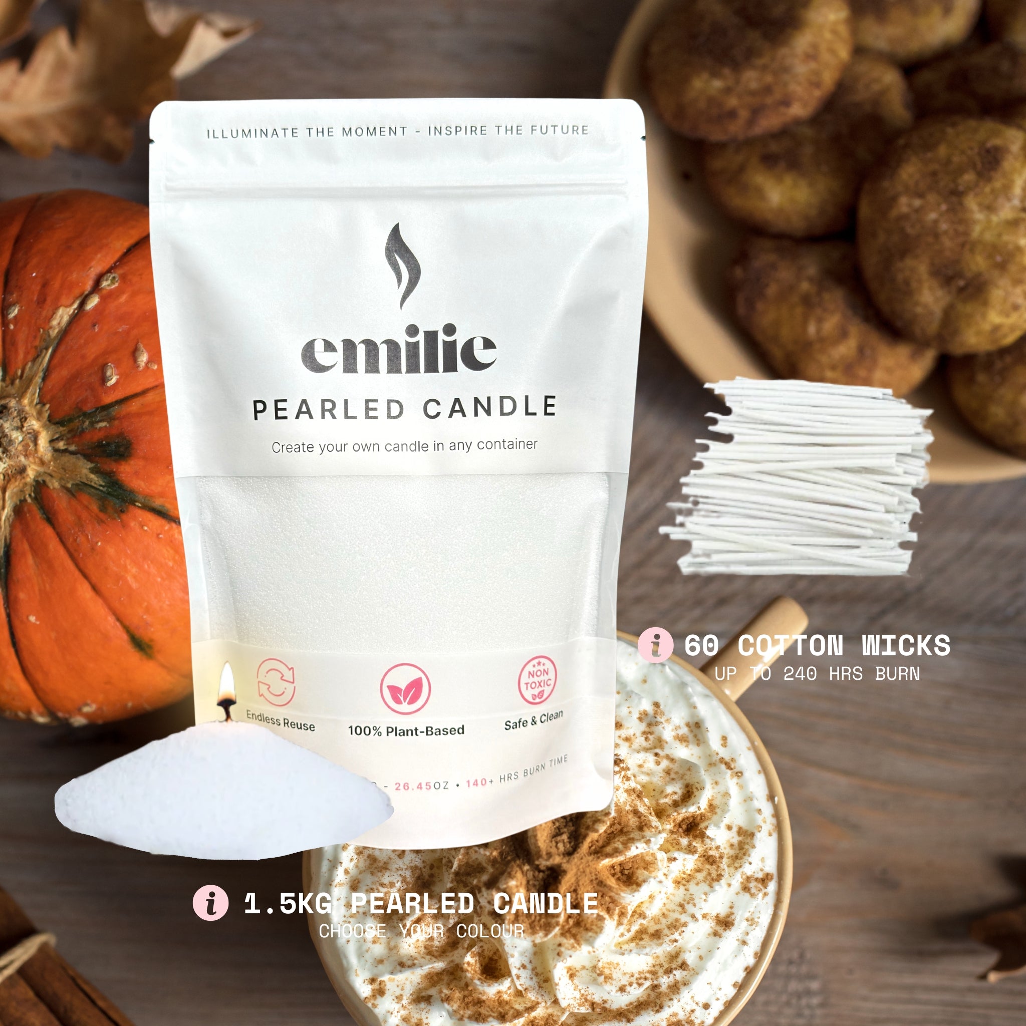 Pumpkin Spice Scented Pearled Candle
