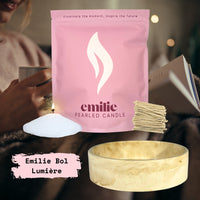 Cosy Night In – Set & Save Pearled Candle + Emilie Bol Lumière