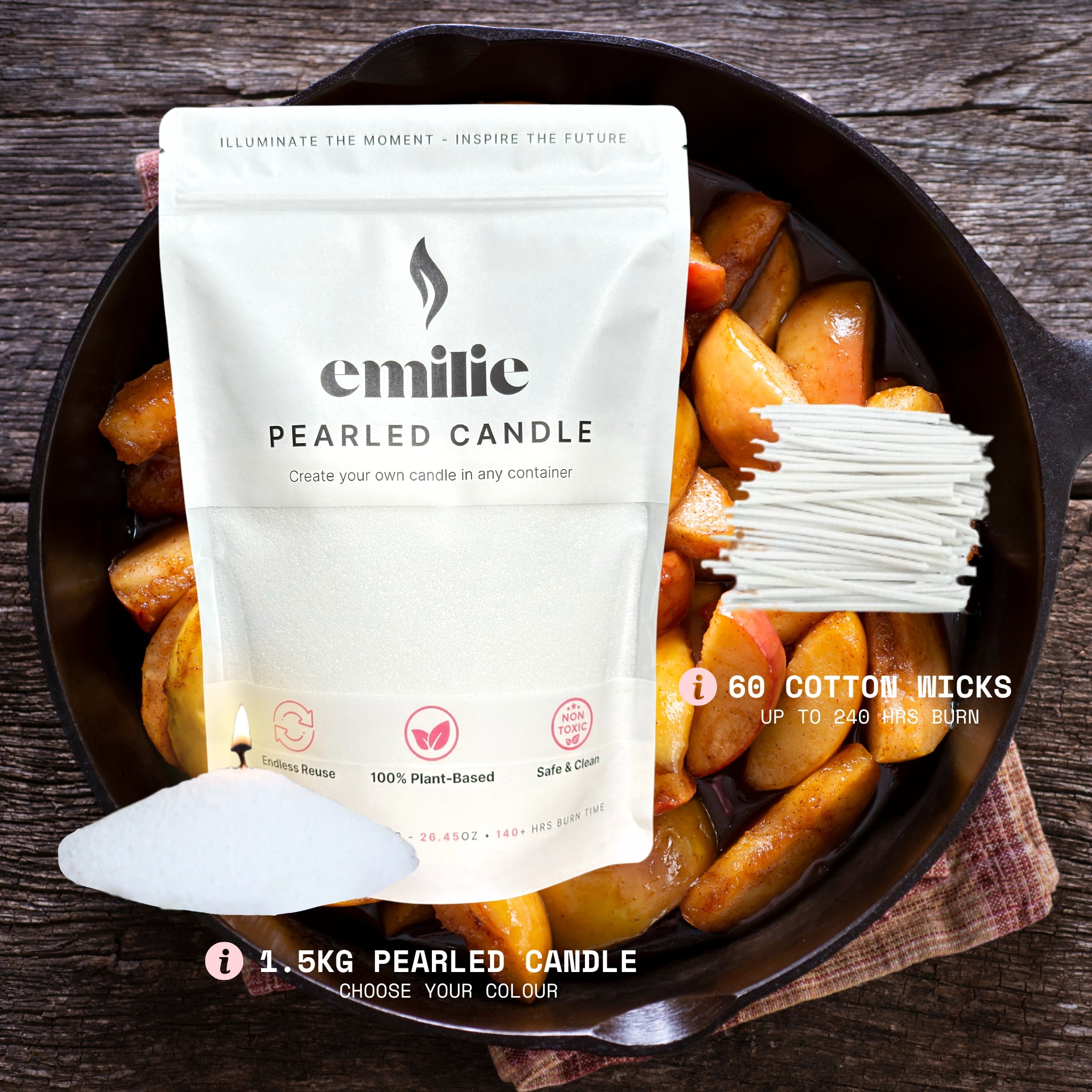 Apple & Cinnamon Scented Pearled Candle