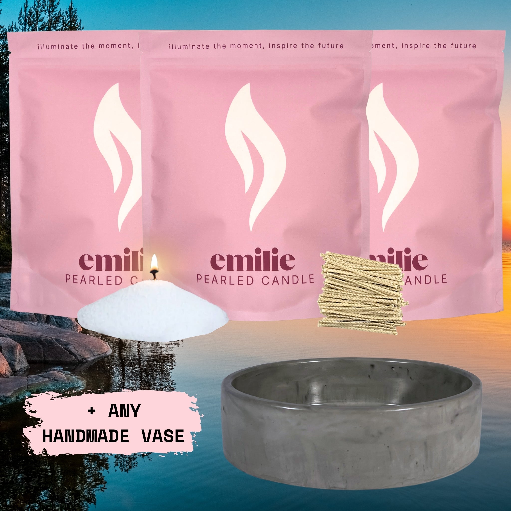 NOUVEAU ! Bougie perlée Emilie - Parfumée // 750g