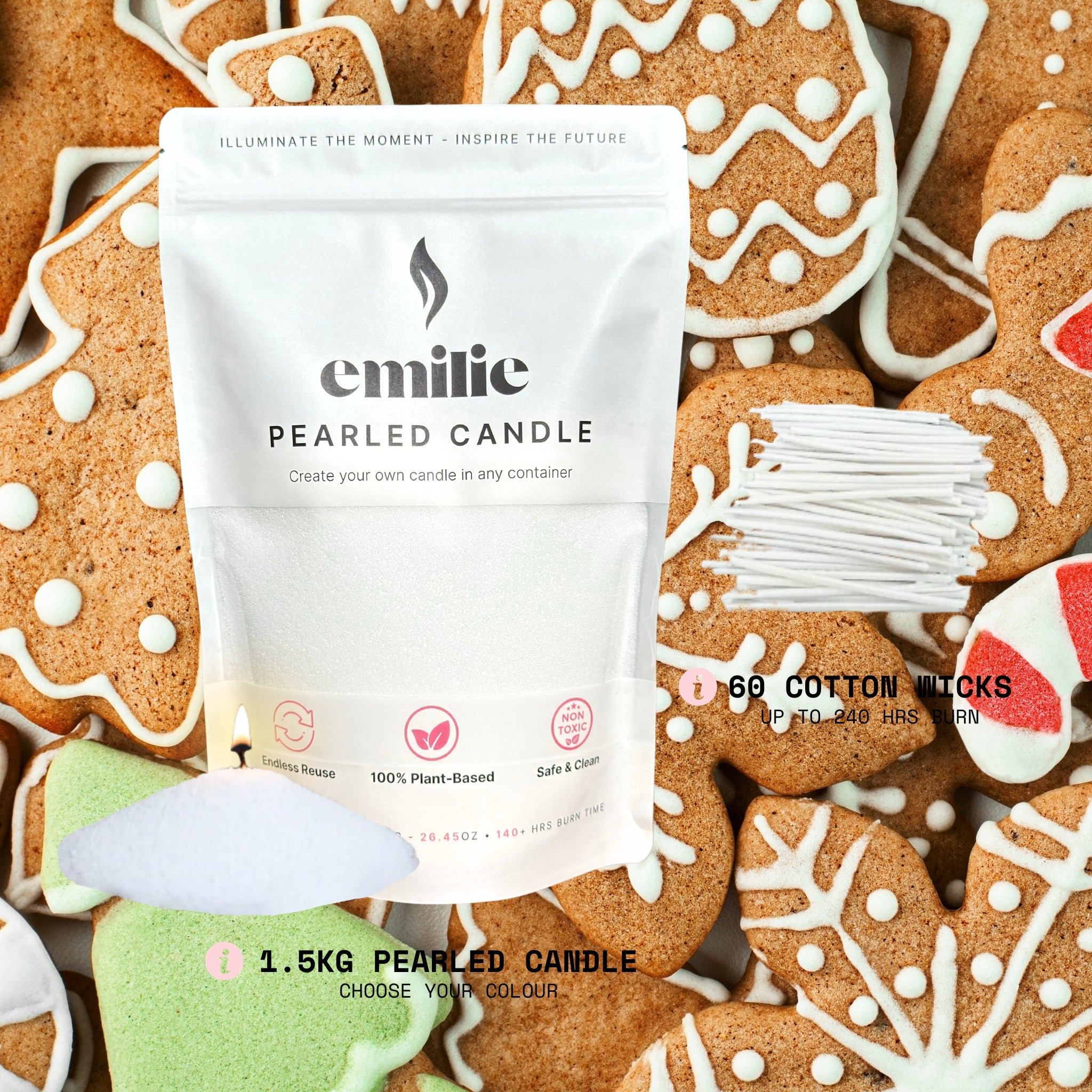 Gingerbread Scented Pearled Candle