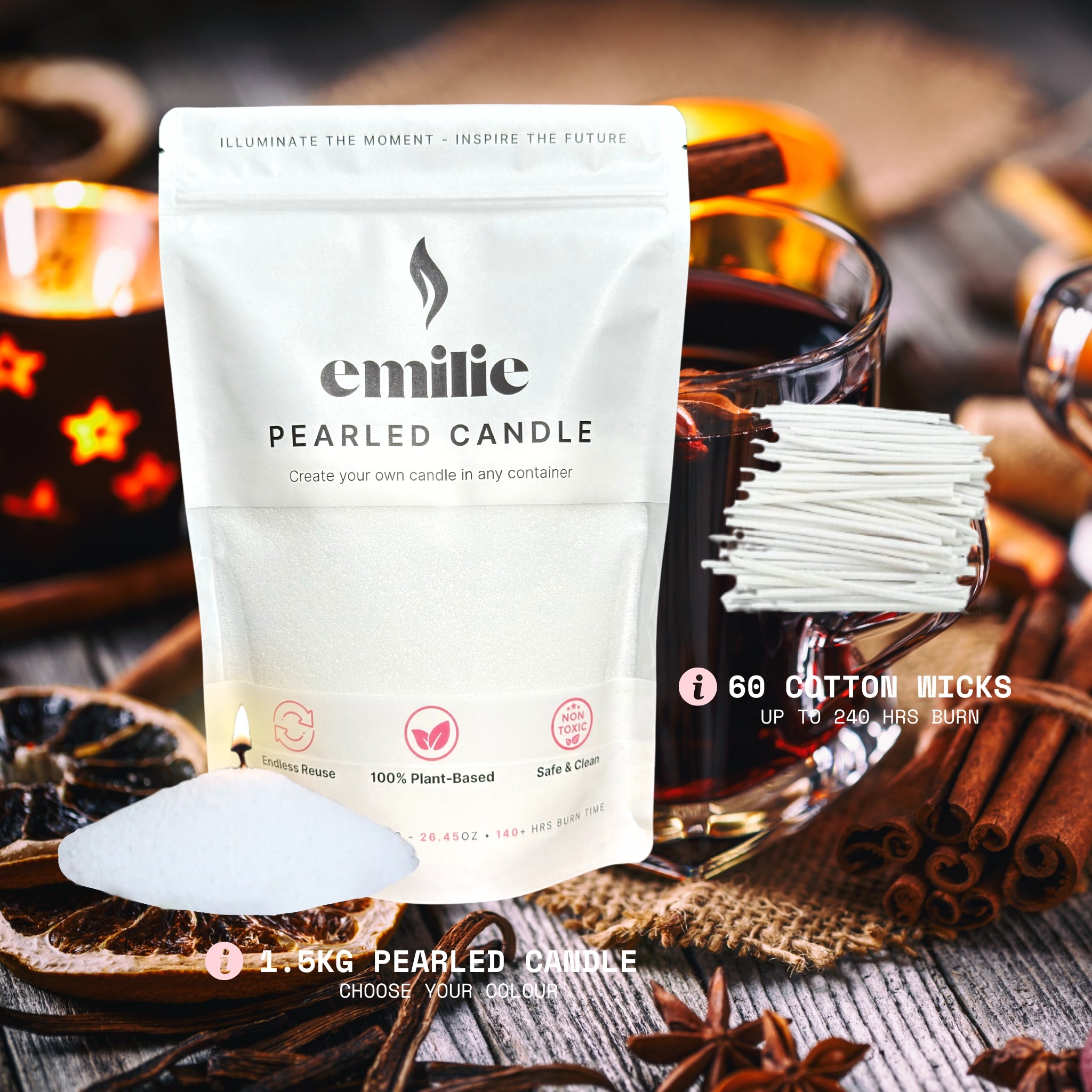 Mulled Wine Scented Pearled Candle