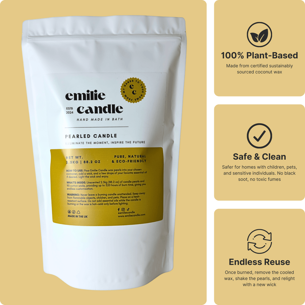 88.18 OZ Pearled Candle Unscented - Emilie Candle