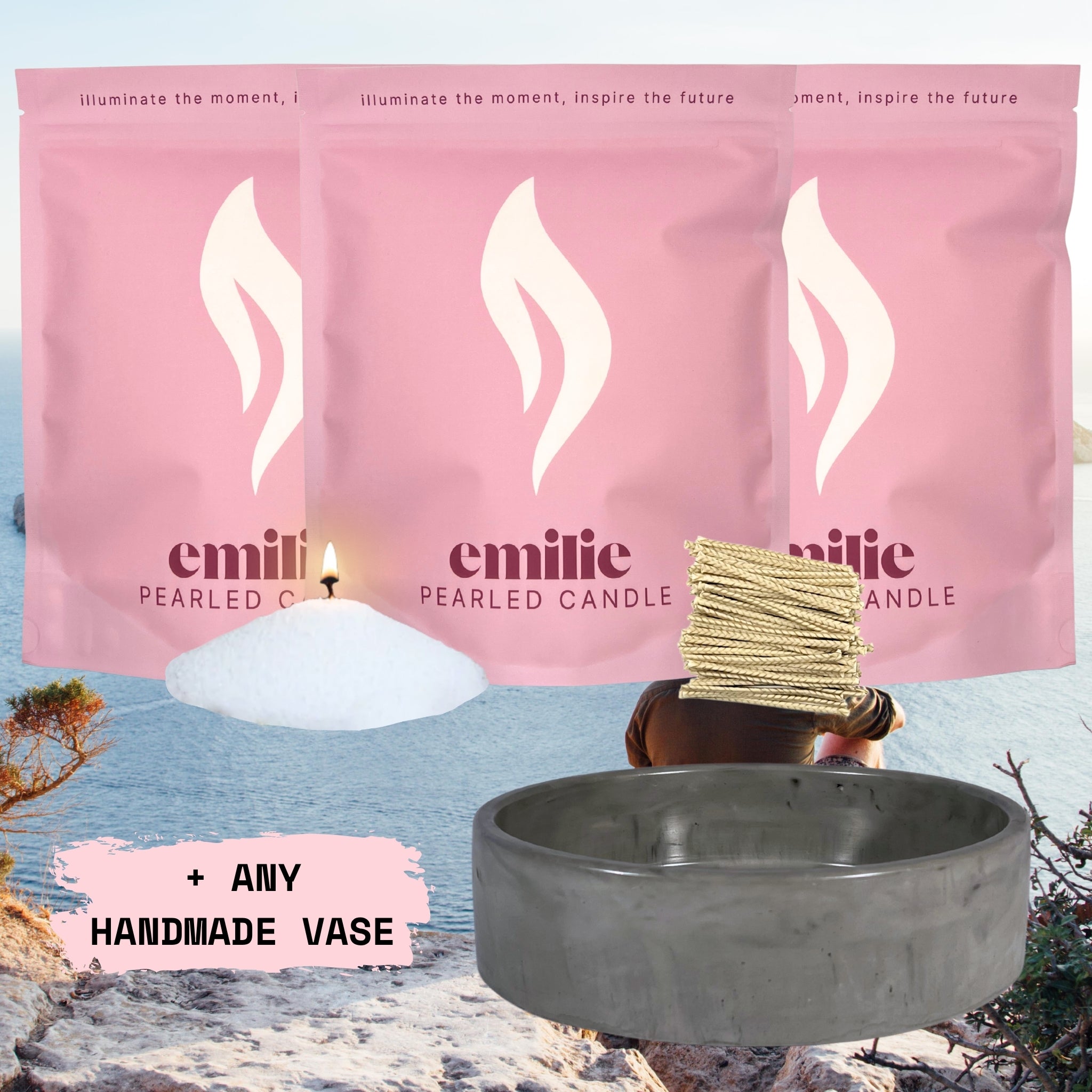 NOUVEAU ! Bougie perlée Emilie - Parfumée // 750g