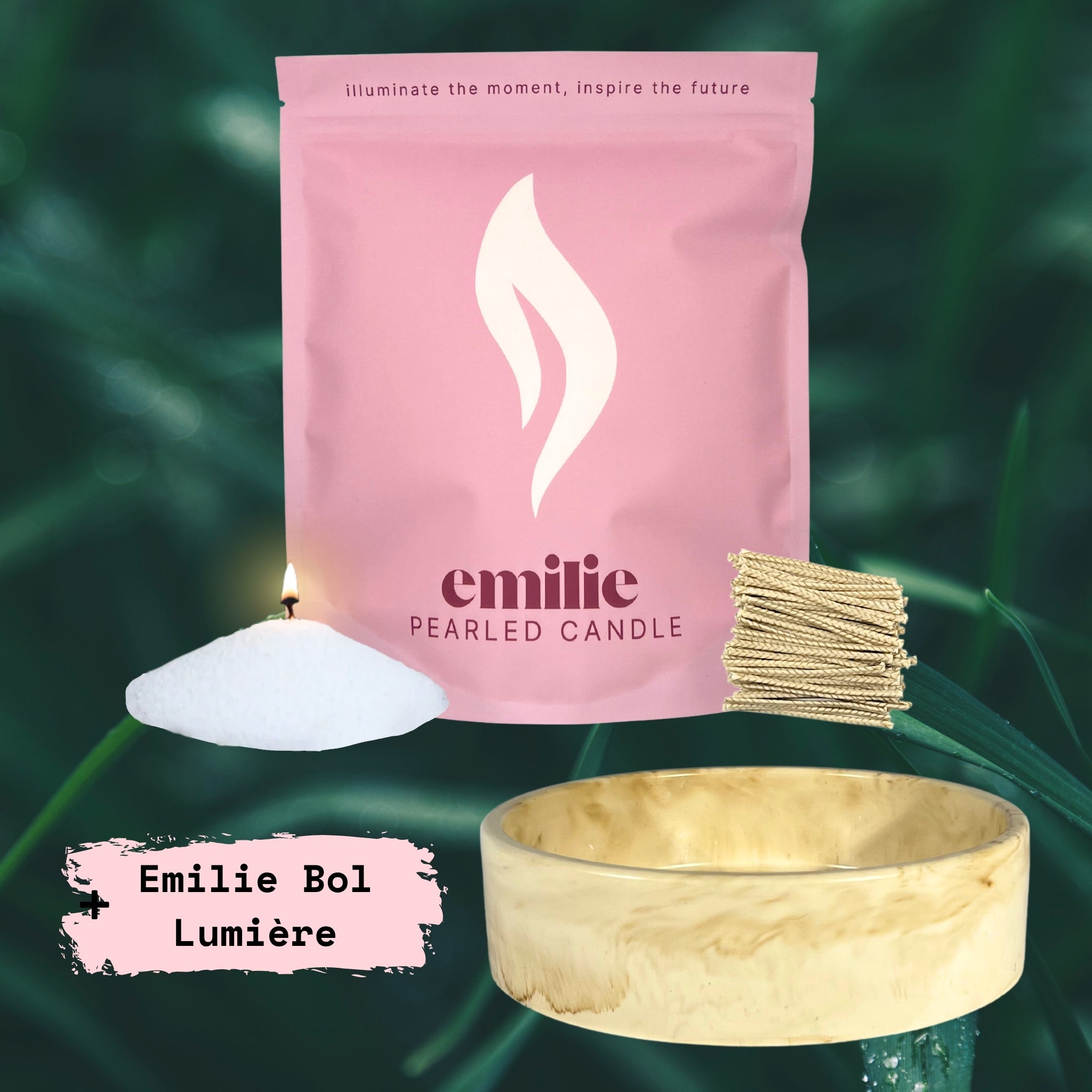 Refresh & Focus – Set & Save Pearled Candle + Emilie Bol Lumière