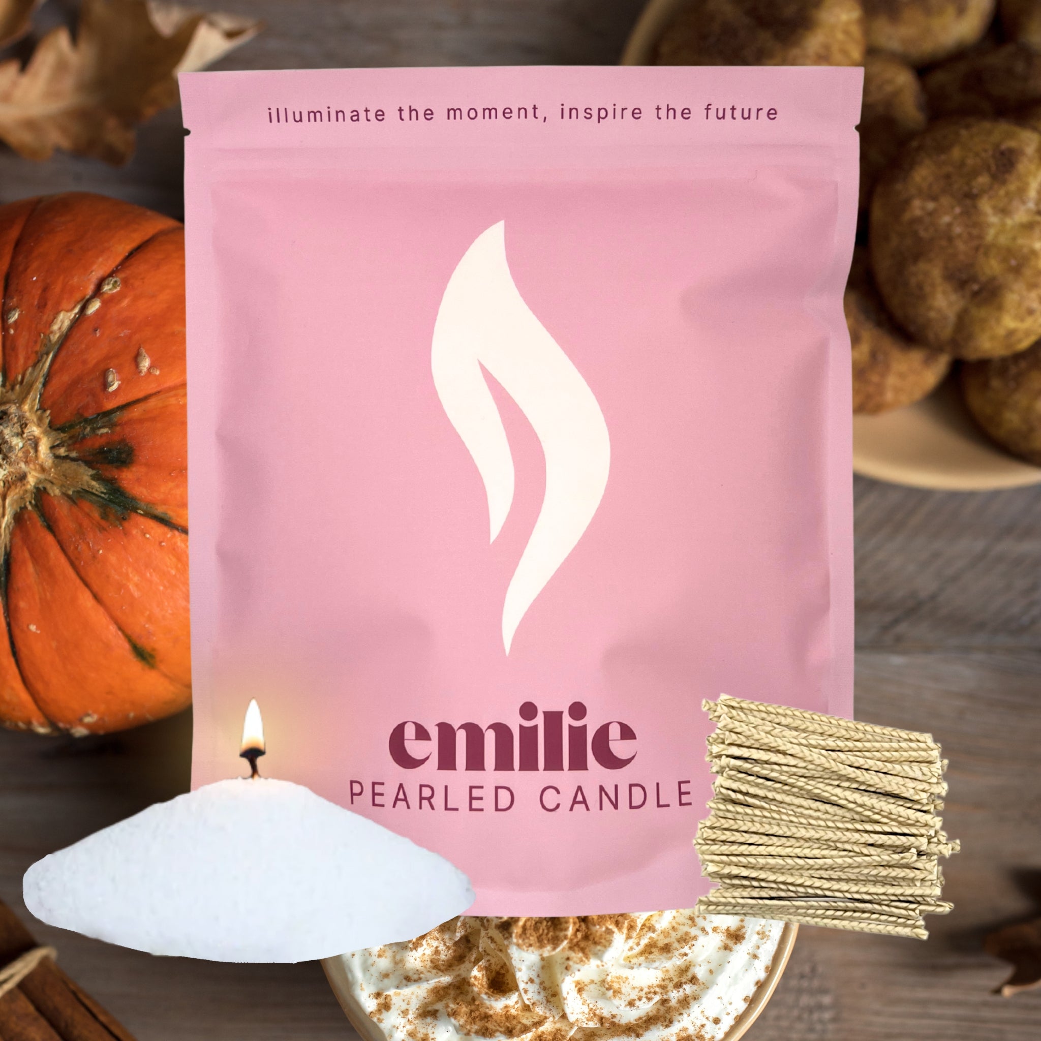 Pumpkin Spice Scented Pearled Candle