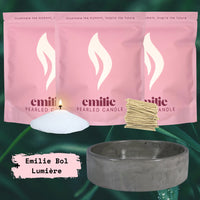 Refresh & Focus 1kg + 2x 1kg of Your Choice Pearled Candles + Emilie Bol Lumière