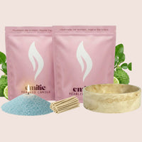 Bergamot 1kg + 1kg of Your Choice Pearled Candles + Emilie Bol Lumière - Emilie Candle