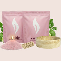 Bergamot 1kg + 1kg of Your Choice Pearled Candles + Emilie Bol Lumière - Emilie Candle