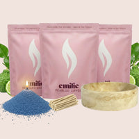 Bergamot 1kg + 2x 1kg of Your Choice Pearled Candles + Emilie Bol Lumière - Emilie Candle