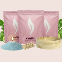 Bergamot 1kg + 2x 1kg of Your Choice Pearled Candles + Emilie Bol Lumière - Emilie Candle