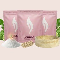 Bergamot 1kg + 2x 1kg of Your Choice Pearled Candles + Emilie Bol Lumière - Emilie Candle