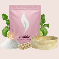 Bergamot – Set & Save Pearled Candle + Emilie Bol Lumière - Emilie Candle