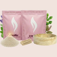 Calm 1kg + 1kg of Your Choice Pearled Candles + Emilie Bol Lumière - Emilie Candle