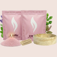 Calm 1kg + 1kg of Your Choice Pearled Candles + Emilie Bol Lumière - Emilie Candle