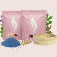Calm 1kg + 1kg of Your Choice Pearled Candles + Emilie Bol Lumière - Emilie Candle