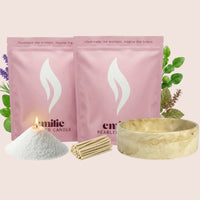 Calm 1kg + 1kg of Your Choice Pearled Candles + Emilie Bol Lumière - Emilie Candle