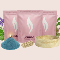 Calm 1kg + 2x 1kg of Your Choice Pearled Candles + Emilie Bol Lumière - Emilie Candle