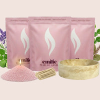 Calm 1kg + 2x 1kg of Your Choice Pearled Candles + Emilie Bol Lumière - Emilie Candle