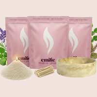 Calm 1kg + 2x 1kg of Your Choice Pearled Candles + Emilie Bol Lumière - Emilie Candle
