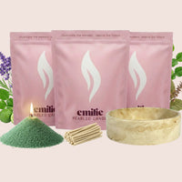 Calm 1kg + 2x 1kg of Your Choice Pearled Candles + Emilie Bol Lumière - Emilie Candle