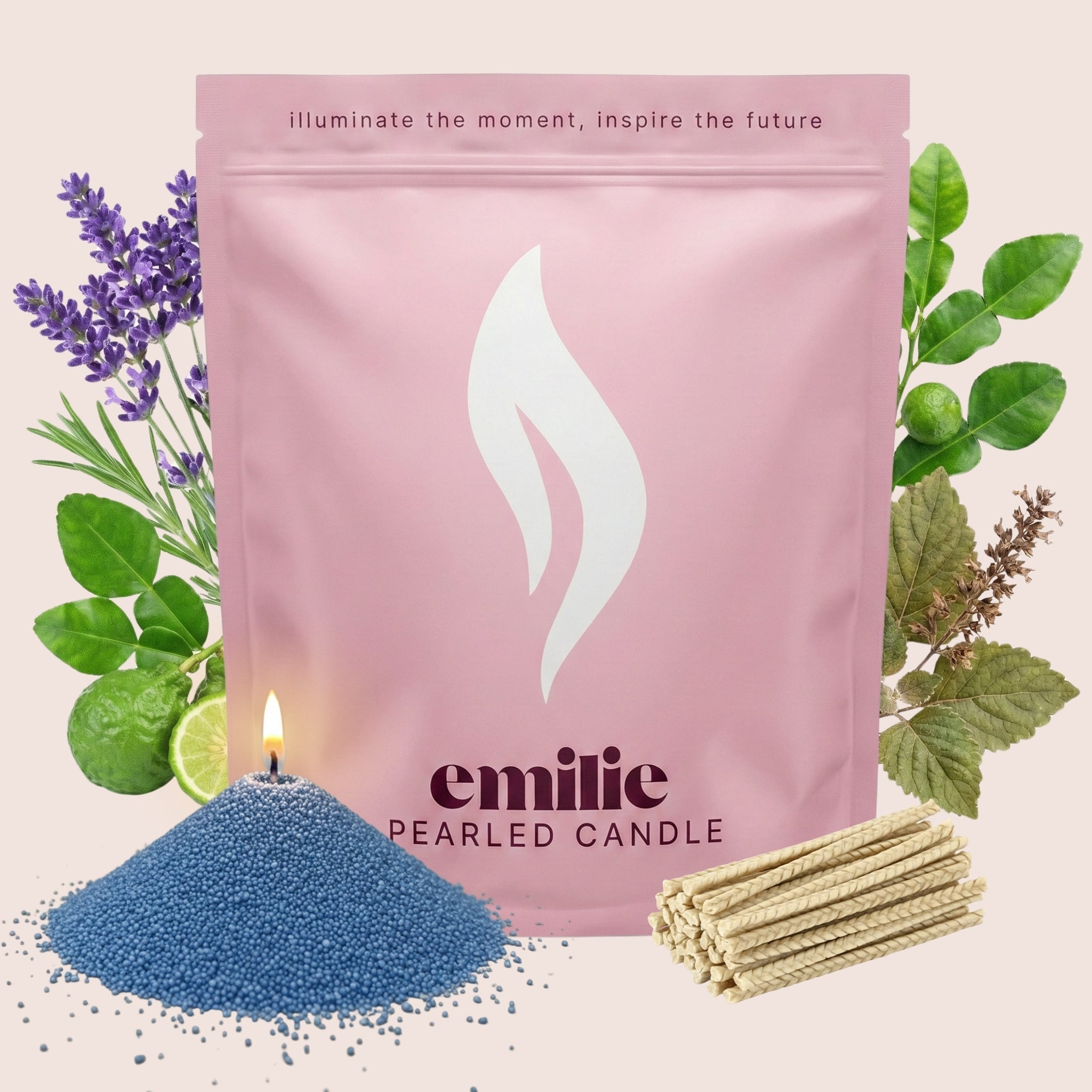 Calm Scented Pearled Candle - Emilie Candle