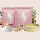 Cedarwood 1kg + 1kg of Your Choice Pearled Candles + Emilie Bol Lumière - Emilie Candle