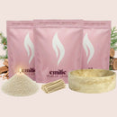 Cedarwood 1kg + 2x 1kg of Your Choice Pearled Candles + Emilie Bol Lumière - Emilie Candle