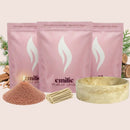 Cedarwood 1kg + 2x 1kg of Your Choice Pearled Candles + Emilie Bol Lumière - Emilie Candle