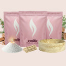 Cedarwood 1kg + 2x 1kg of Your Choice Pearled Candles + Emilie Bol Lumière - Emilie Candle