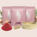 Cedarwood 1kg + 2x 1kg of Your Choice Pearled Candles + Emilie Bol Lumière - Emilie Candle