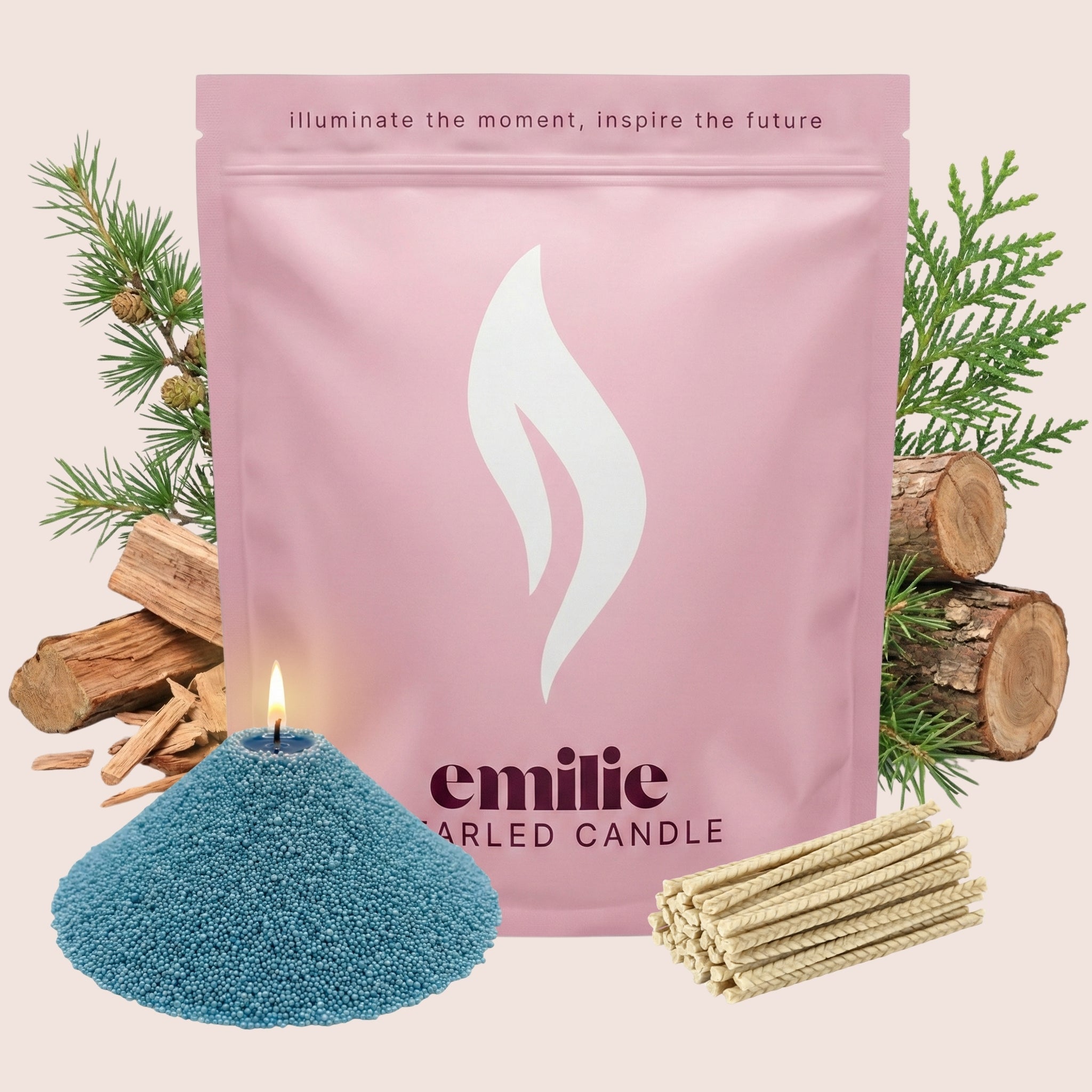 Cedarwood Scented Pearled Candle - Emilie Candle