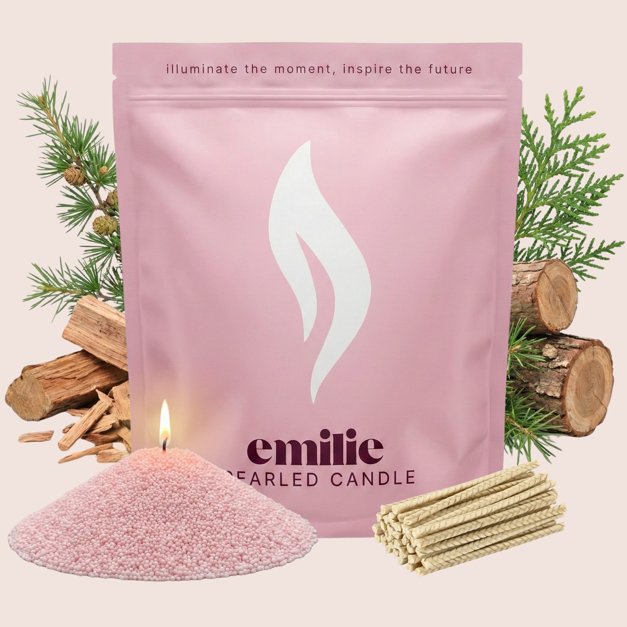 Cedarwood Scented Pearled Candle - Emilie Candle