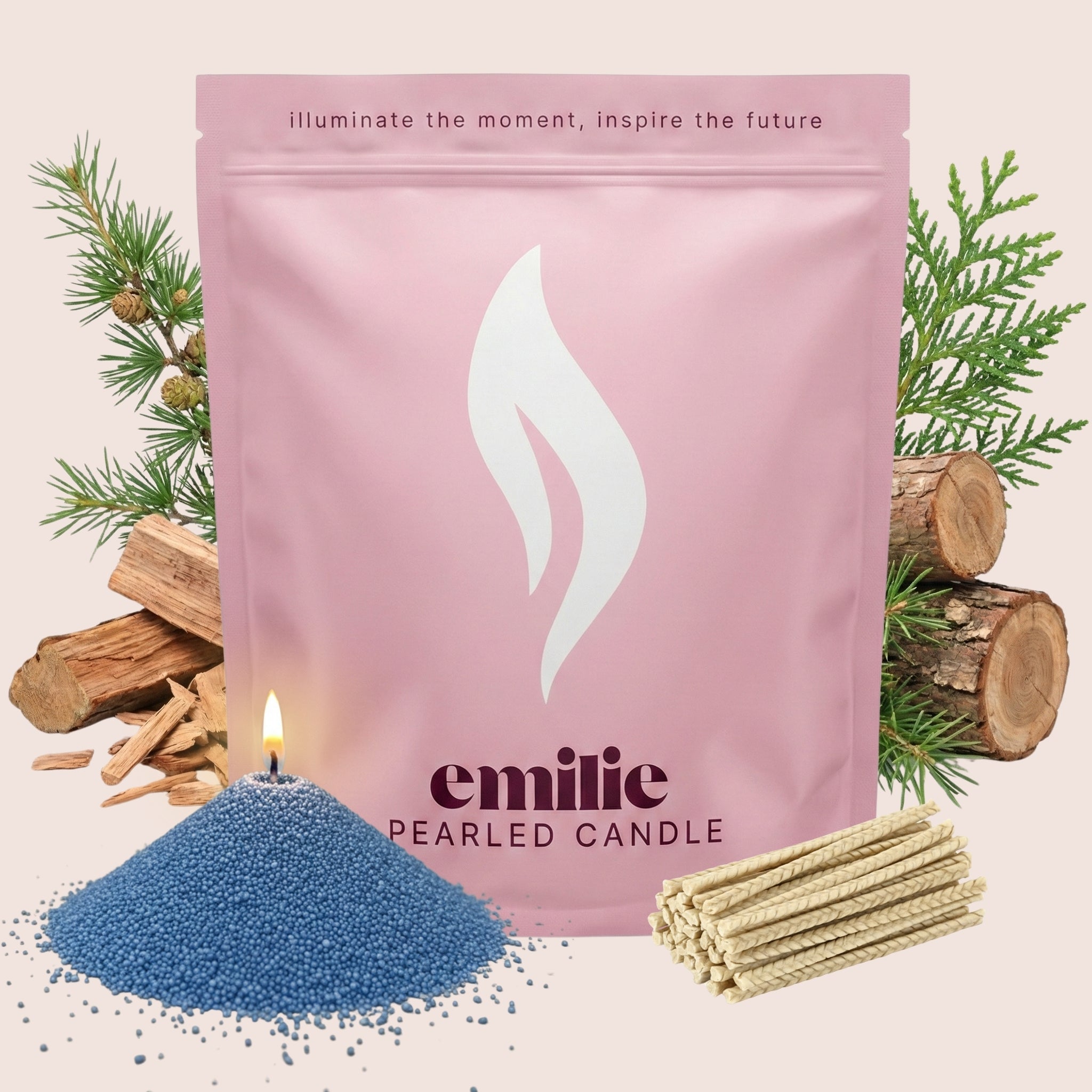 Cedarwood Scented Pearled Candle - Emilie Candle
