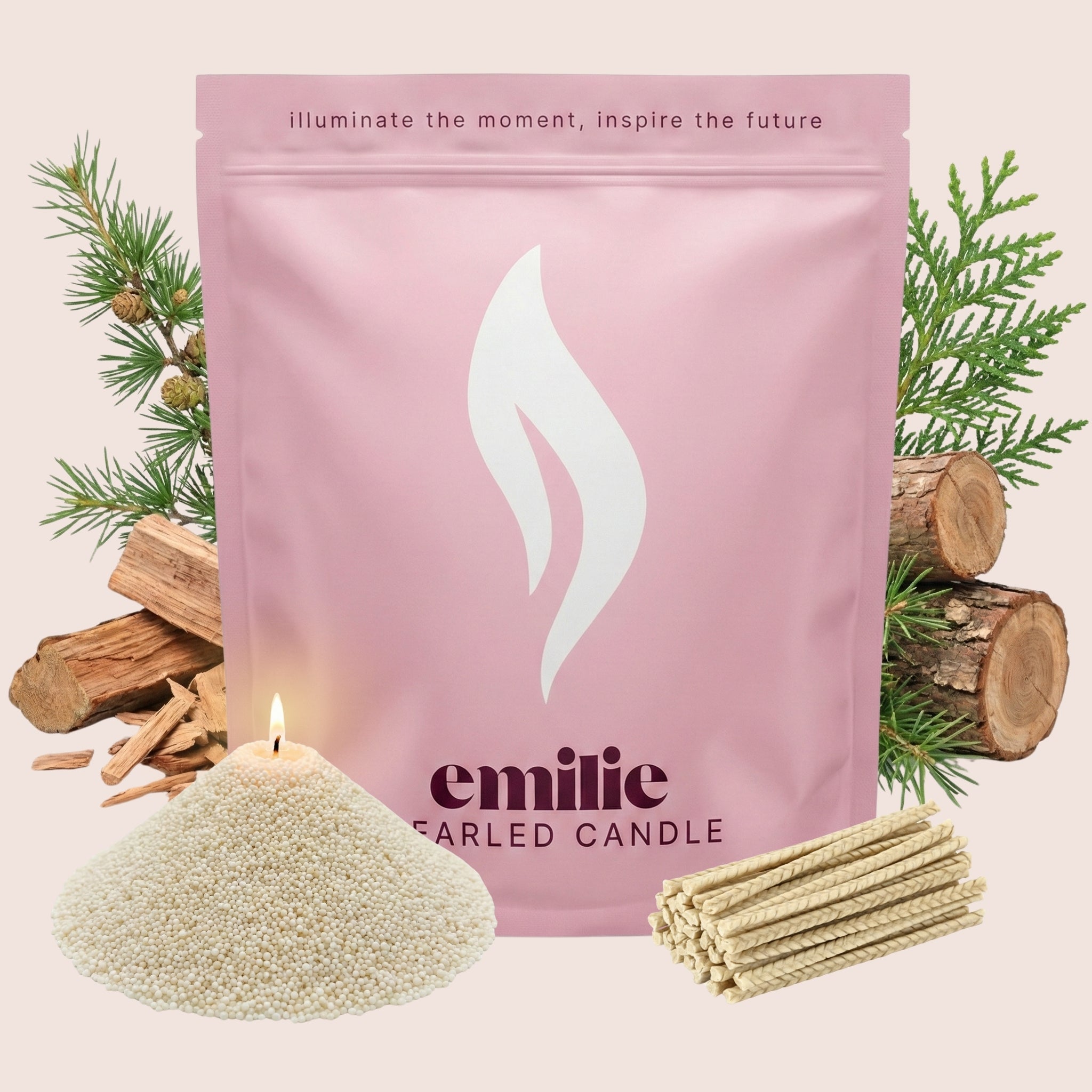 Cedarwood Scented Pearled Candle - Emilie Candle