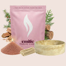 Cedarwood – Set & Save Pearled Candle + Emilie Bol Lumière - Emilie Candle