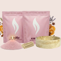 Cosy Night In 1kg + 1kg of Your Choice Pearled Candles + Emilie Bol Lumière - Emilie Candle