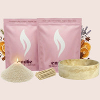 Cosy Night In 1kg + 1kg of Your Choice Pearled Candles + Emilie Bol Lumière - Emilie Candle