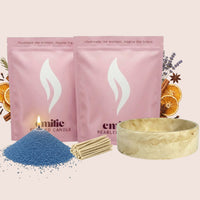 Cosy Night In 1kg + 1kg of Your Choice Pearled Candles + Emilie Bol Lumière - Emilie Candle