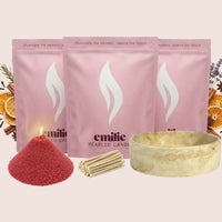 Cosy Night In 1kg + 2x 1kg of Your Choice Pearled Candles + Emilie Bol Lumière - Emilie Candle