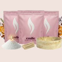 Cosy Night In 1kg + 2x 1kg of Your Choice Pearled Candles + Emilie Bol Lumière - Emilie Candle