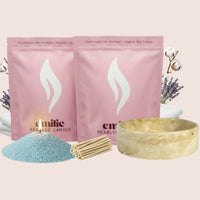 Fresh Linen 1kg + 1kg of Your Choice Pearled Candles + Emilie Bol Lumière - Emilie Candle