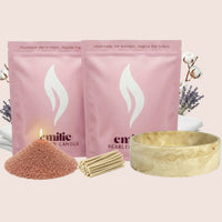 Fresh Linen 1kg + 1kg of Your Choice Pearled Candles + Emilie Bol Lumière - Emilie Candle